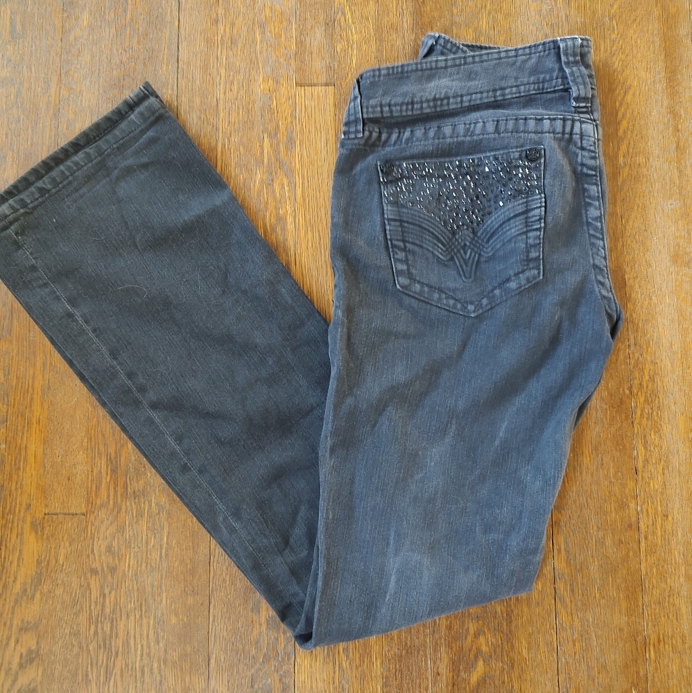 Affliction Brand bootcut black jeans size 28